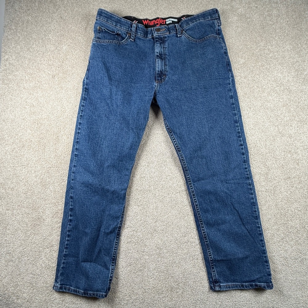 Wrangler Performance Series Mens Straight Leg Jeans Blue 36x29 96CHWSW